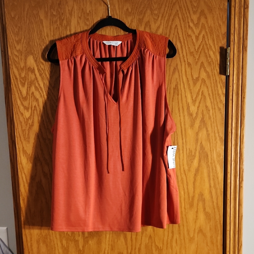 NWT Women's Sleeveless Top in Rust by Nine West,  Size 2x